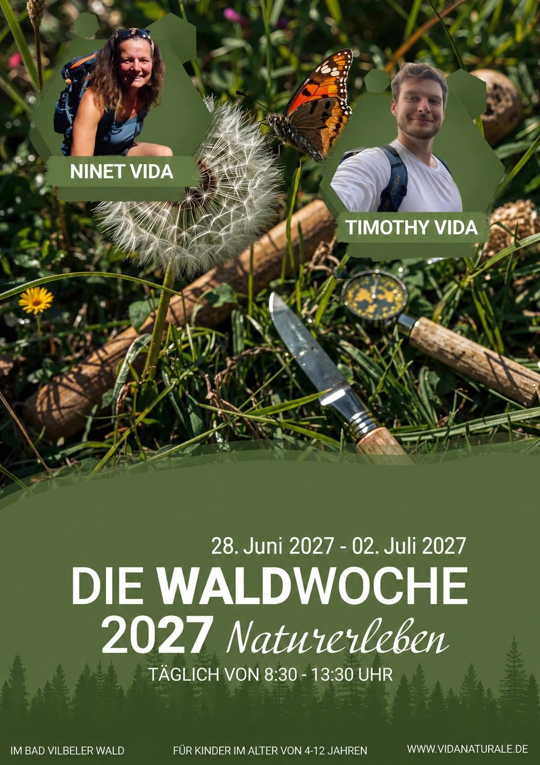 Flyer der Waldwoche 2027 mit Datum, Uhrzeit, Ort und Preisen